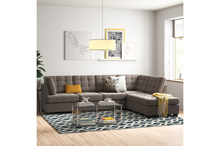 Gray 2024 microsuede sectional